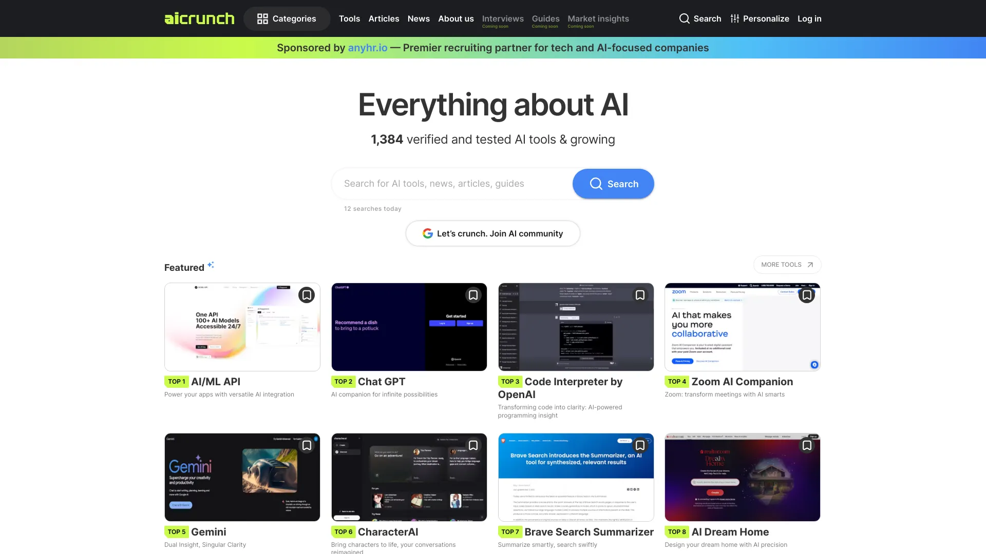 aicrunch.io: everything AI marketplace