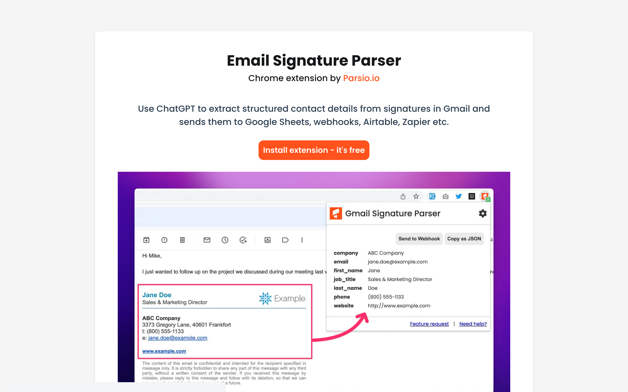 Gmail Signature Parser