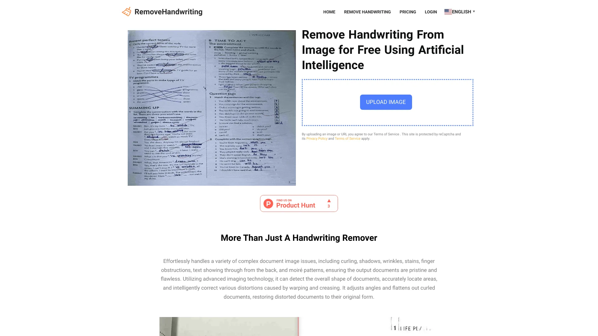 Handwriting Remover