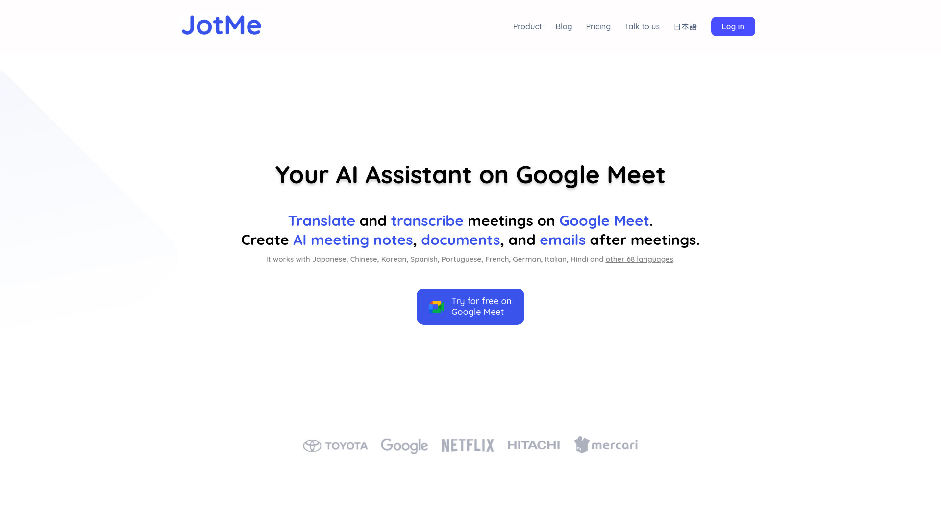 JotMe for Google Meet