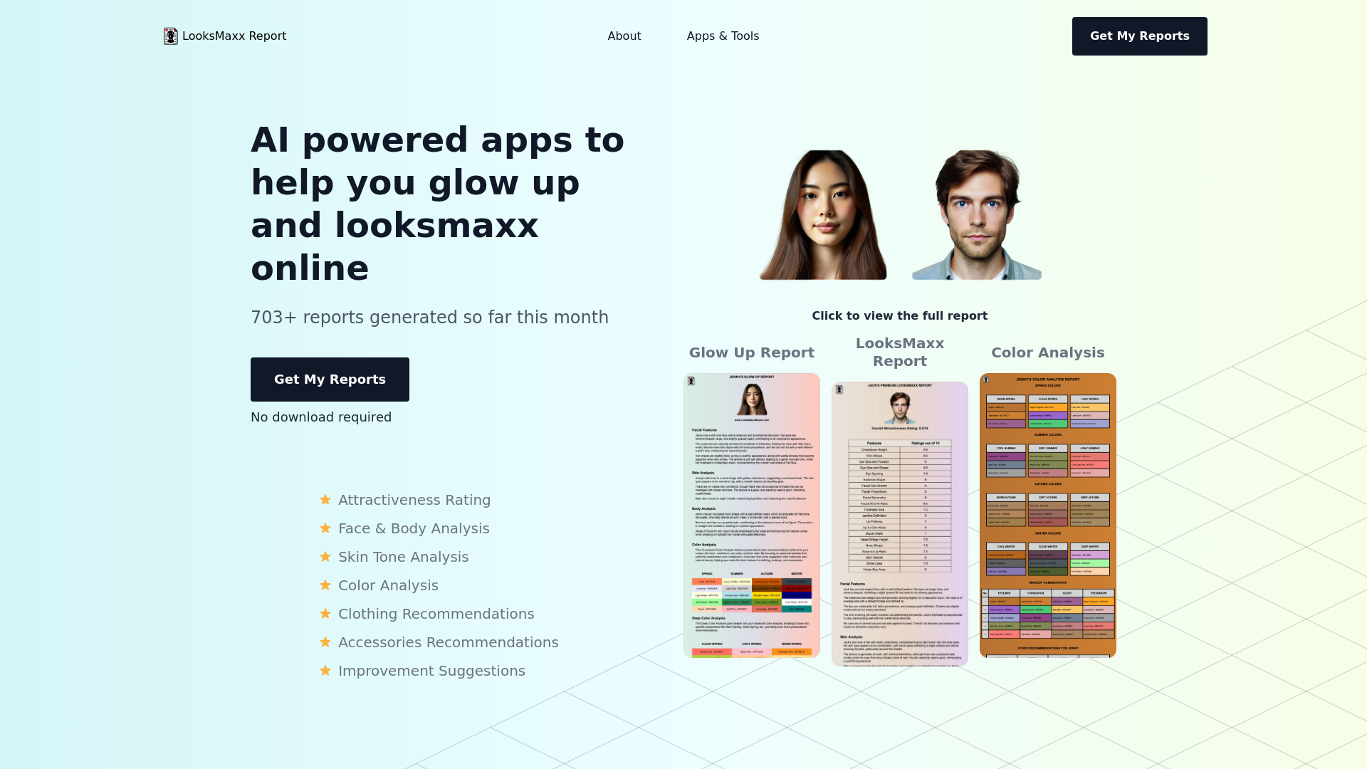 LooksMaxx AI - AI powered apps to help you glow up and looksmaxx online