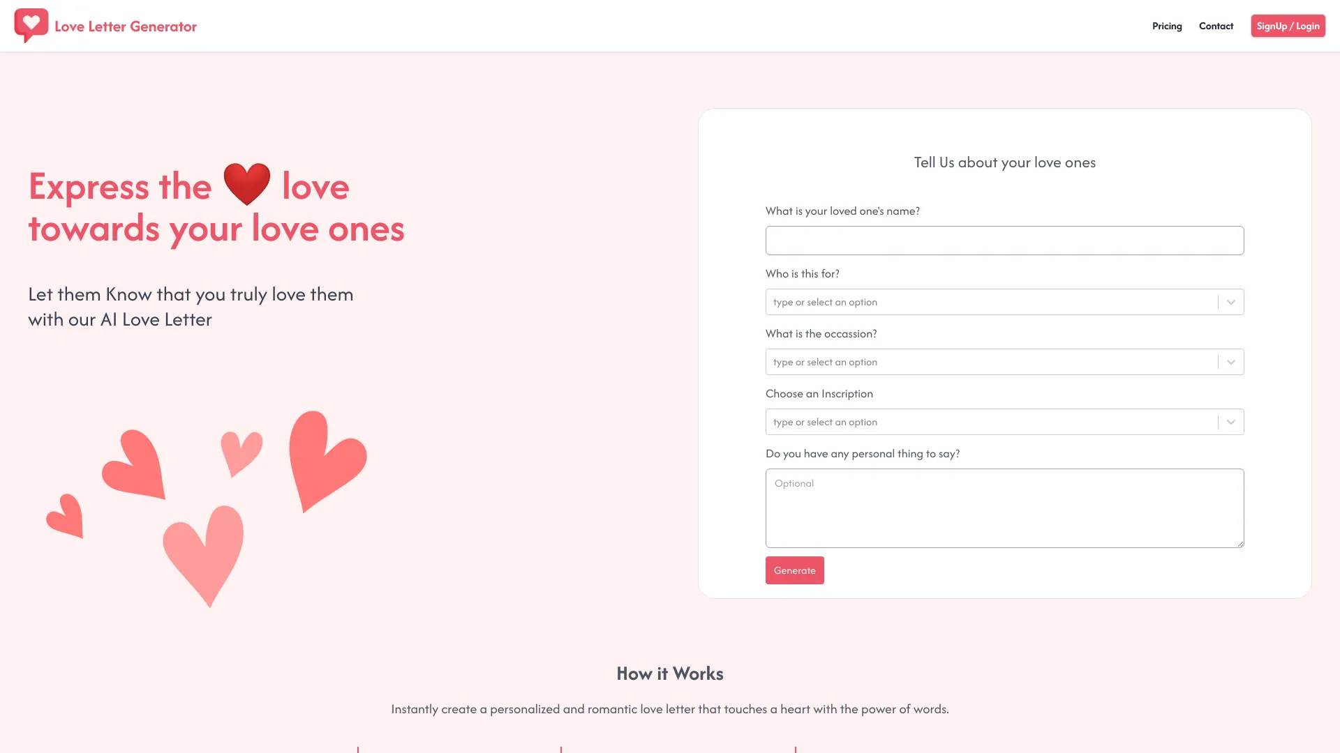 Love Letter Generator