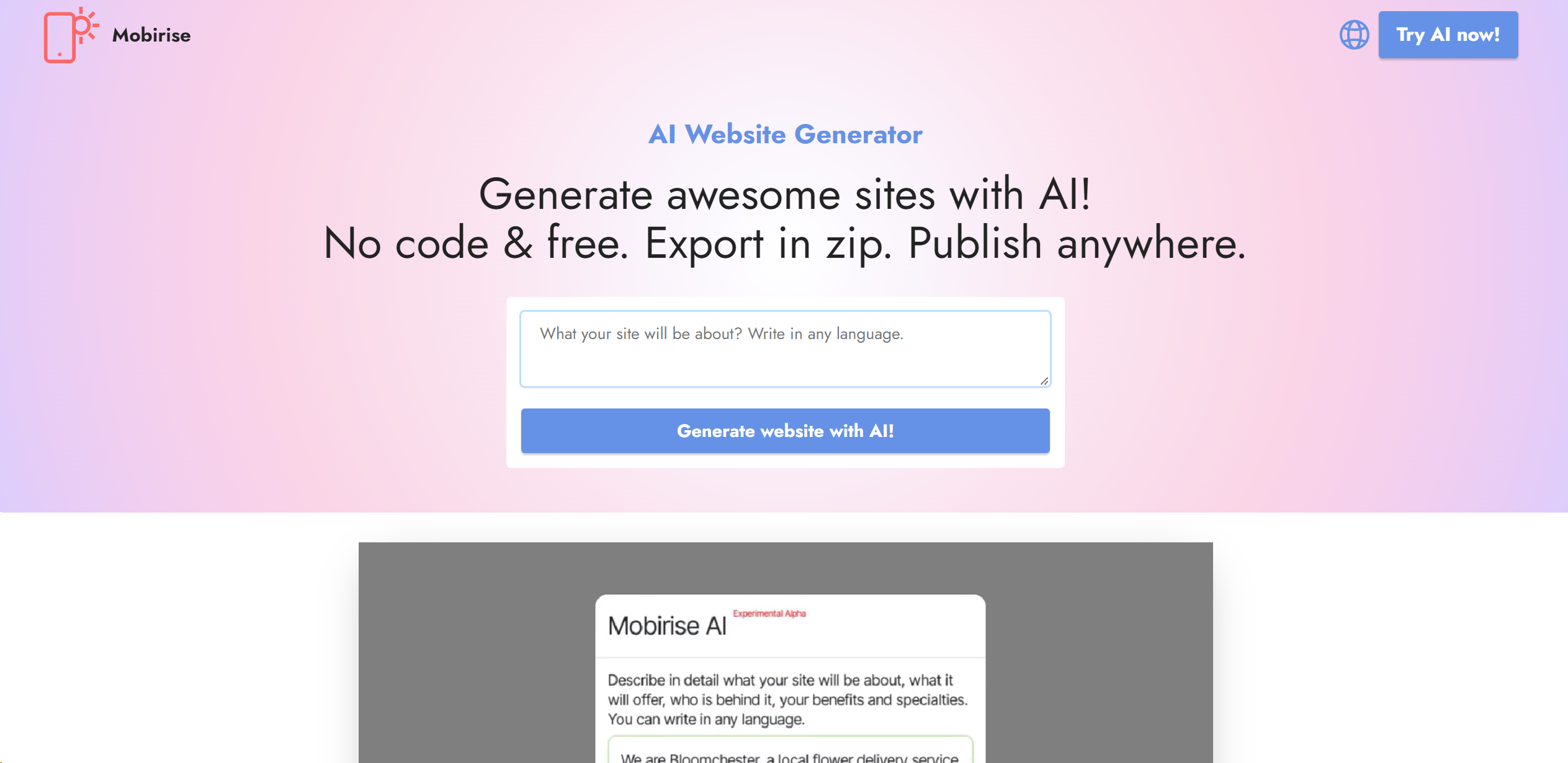 Mobirise AI Website Builder