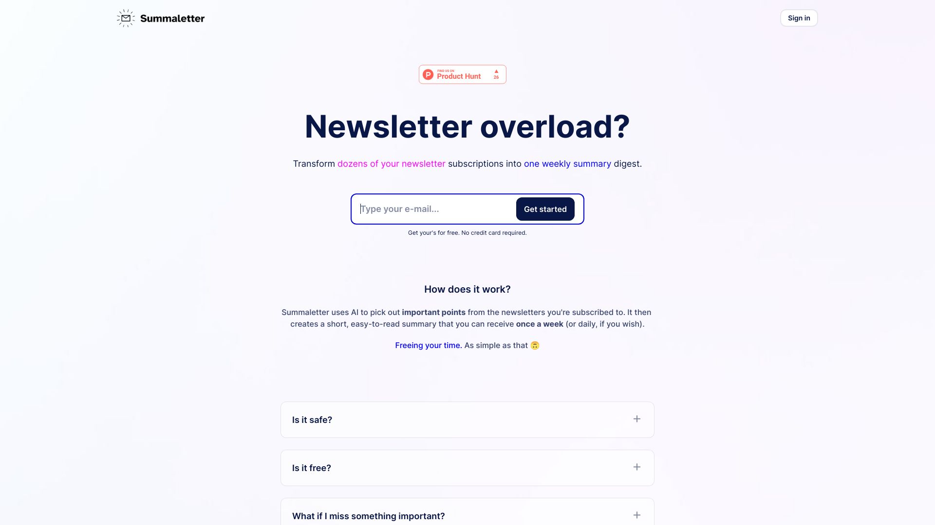 SummaLetter - AI newsletter summarizer