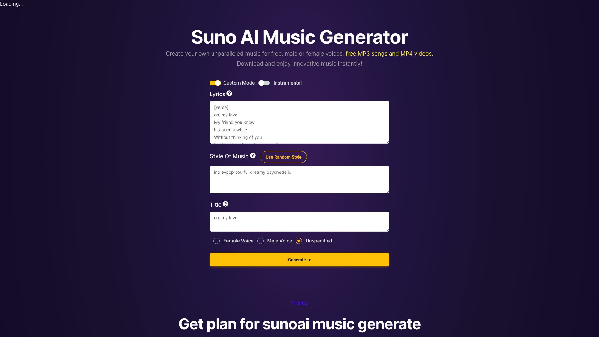 Suno AI Music Generator AI