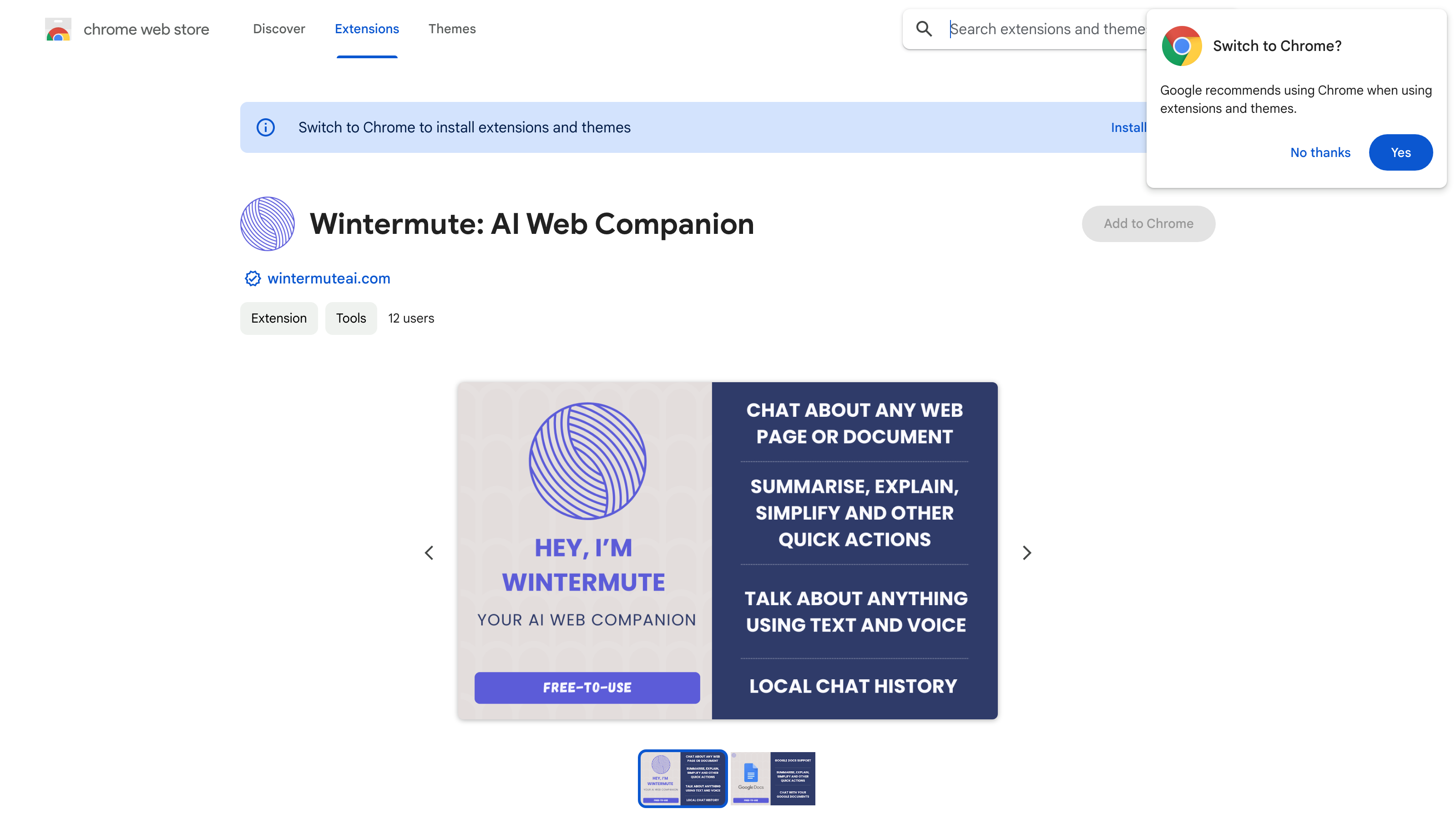 Wintermute AI Web Extension